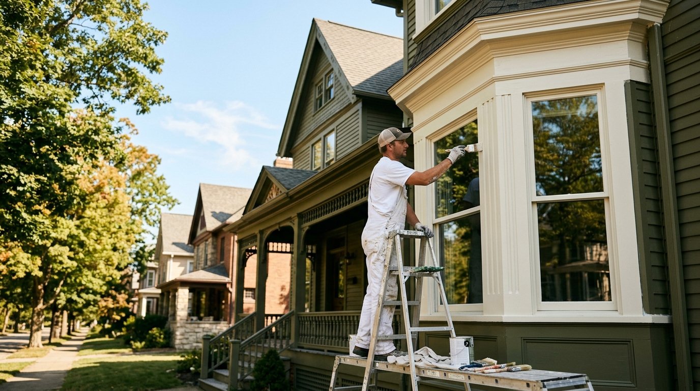 Exterior Trim Painting for Older Cleveland Homes