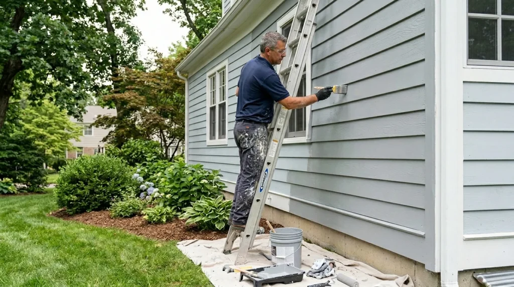 Different exterior surfaces that require weather and moisture checks before painting